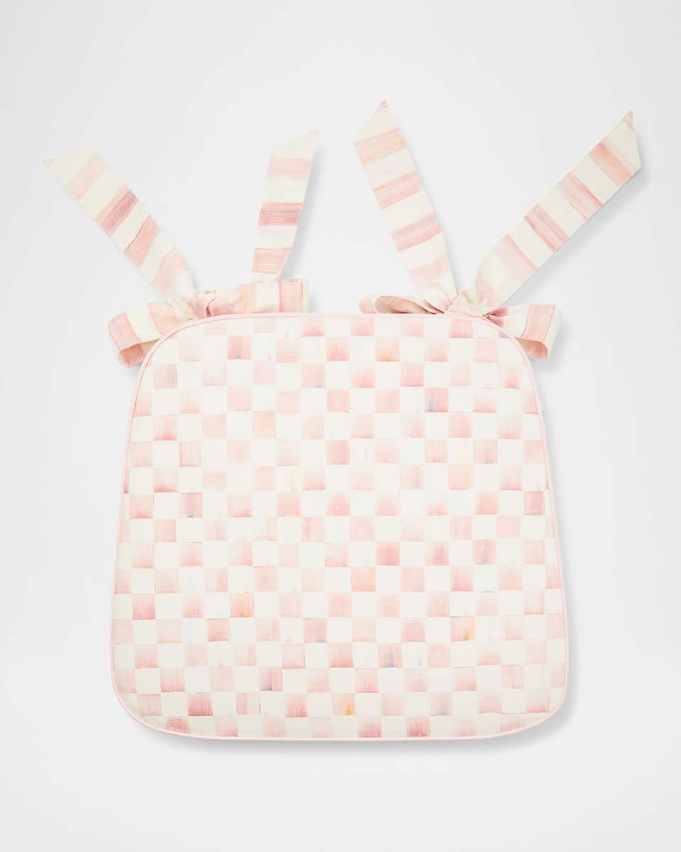 Rosy Check Chair Cushion